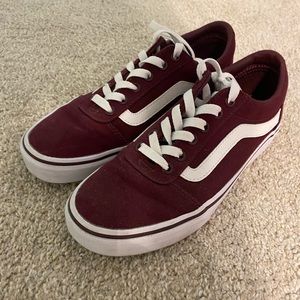 Maroon Vans.